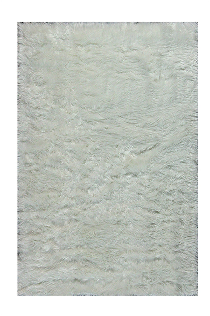 Wild Life (Sheep Fur) - 3.9 x 5.5 FT - White - Luxuriously Soft Fluffy Rug - V Surfaces